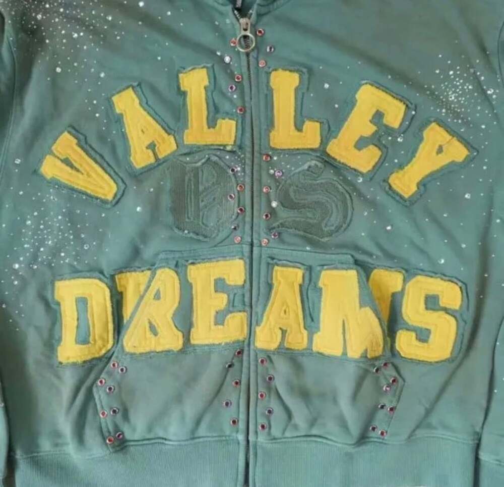 Vale USA Valley Dreams Zip-Up Hoodie Green Medium